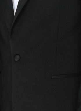 Vilnonis juodas smokingo švarkas