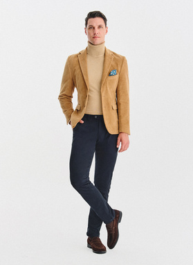 Smėlinis kordinio velveto vyriškas švarkas