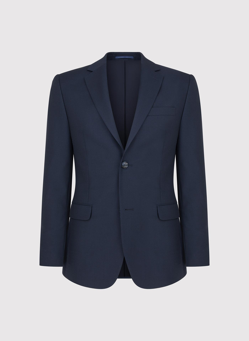 Tamsiai mėlynas vilnonis kostiuminis švarkas