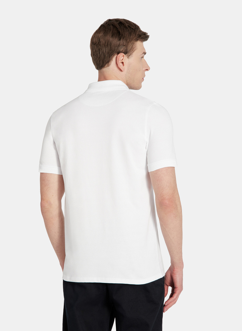 Balto spalvos polo T marškinėliai
