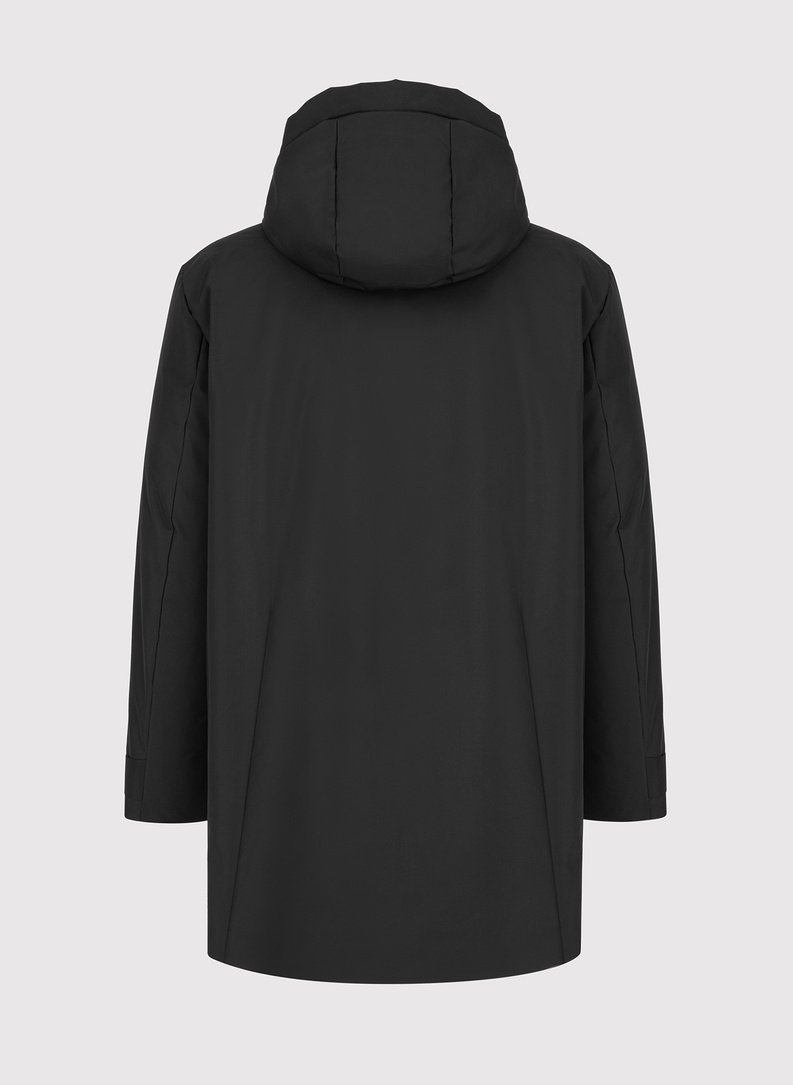 Juodos spalvos pūkinė vyriška striukė