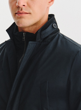 Tamsiai mėlynas vyriškas lietpaltis