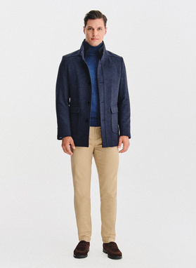 Tamsiai mėlynas vyriškas lietpaltis