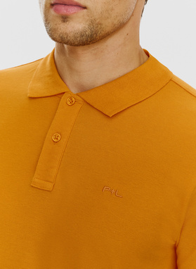 Oranžinės spalvos polo T marškinėliai be raštų