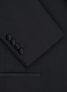 Vilnonis juodas smokingo švarkas