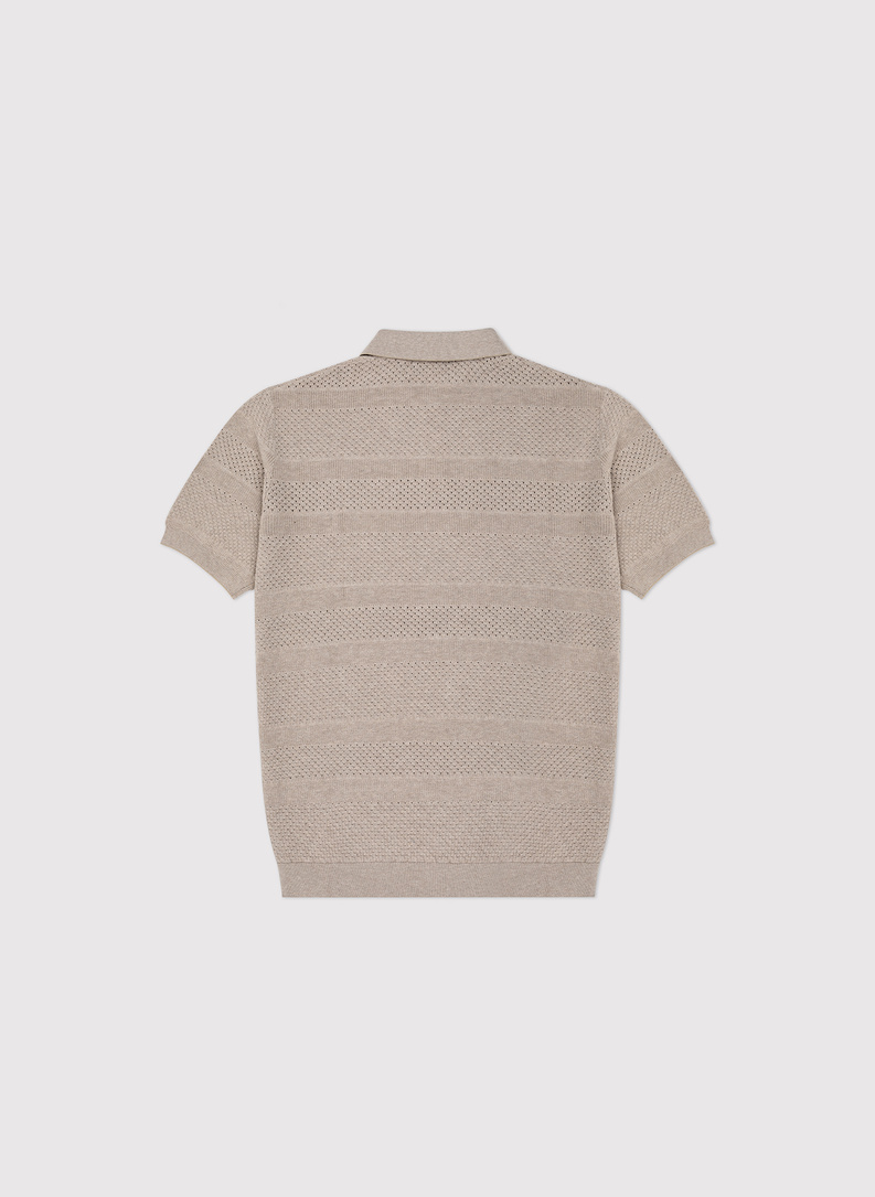 Smėliniai trikotažiniai polo marškinėliai