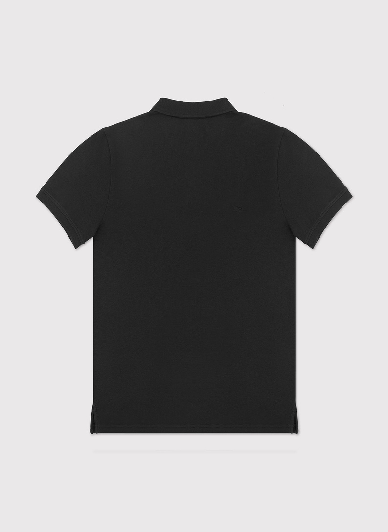 Juodos spalvos polo T marškinėliai be raštų