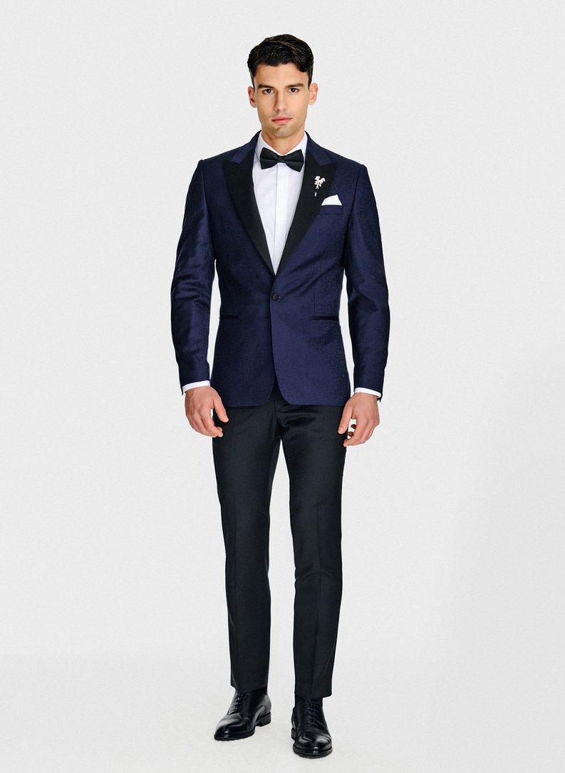 Tamsiai mėlynas smokingo švarkas