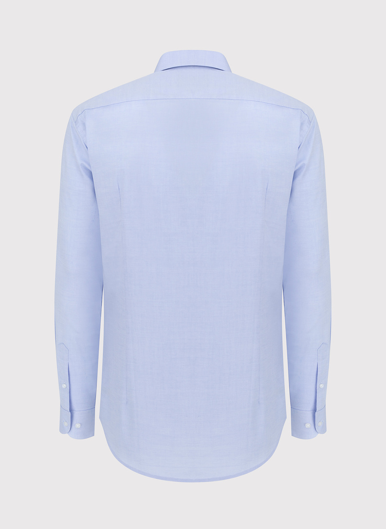 Mėlyni vyriški marškiniai ilgomis rankovėmis