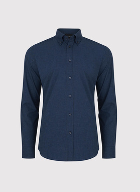 Tamsiai mėlyni melanžiniai marškiniai