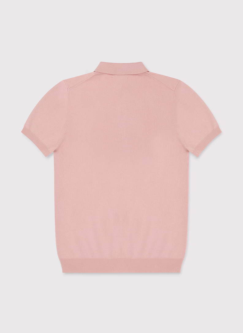 Rožiniai trikotažiniai polo T marškinėliai