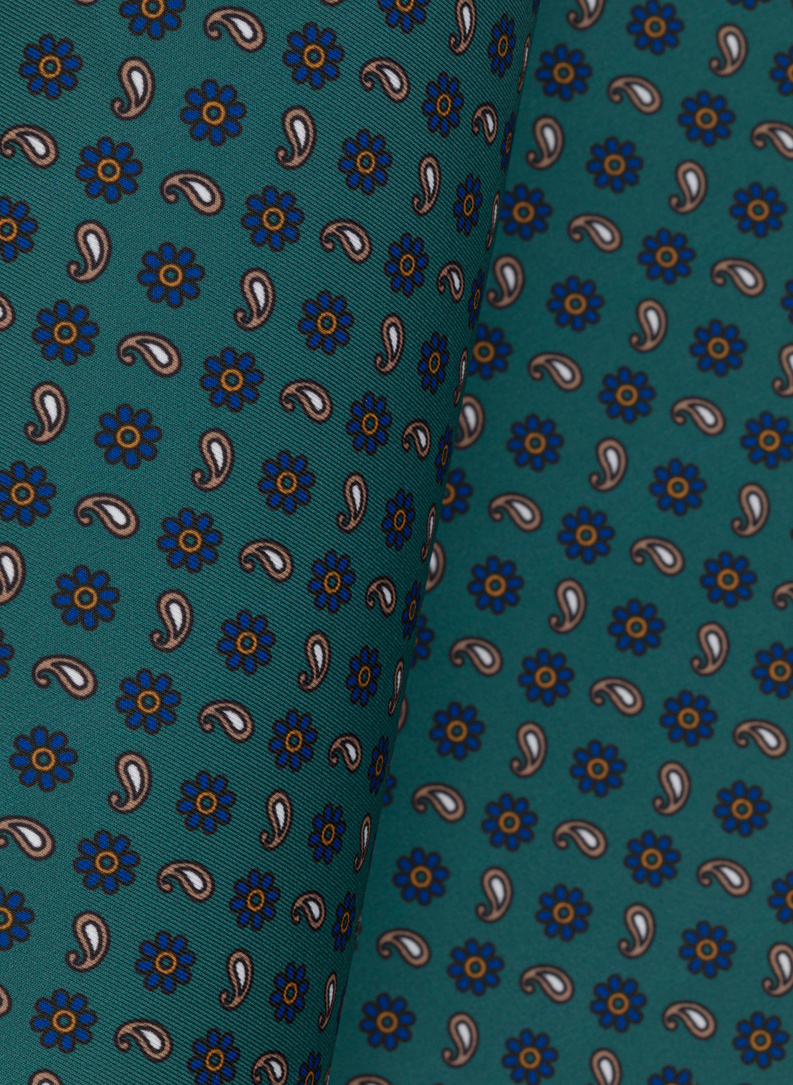 Žalia kišeninė nosinaitė peislio raštu