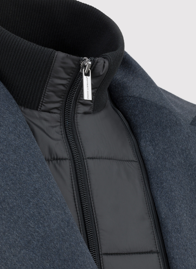 Trumpas dvieilis vyriškas lietpaltis su vilna