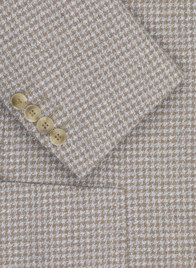 Šviesiai rudas švarkas smulkiais langeliais