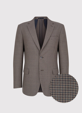 Vilnonis švarkas smulkiais langeliais