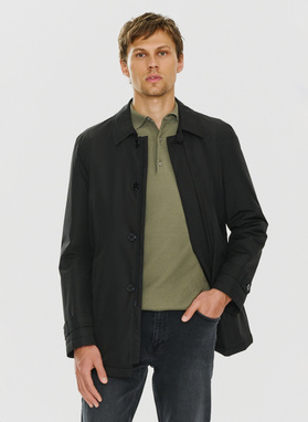 Juodas demisezoninis vyriškas lietpaltis