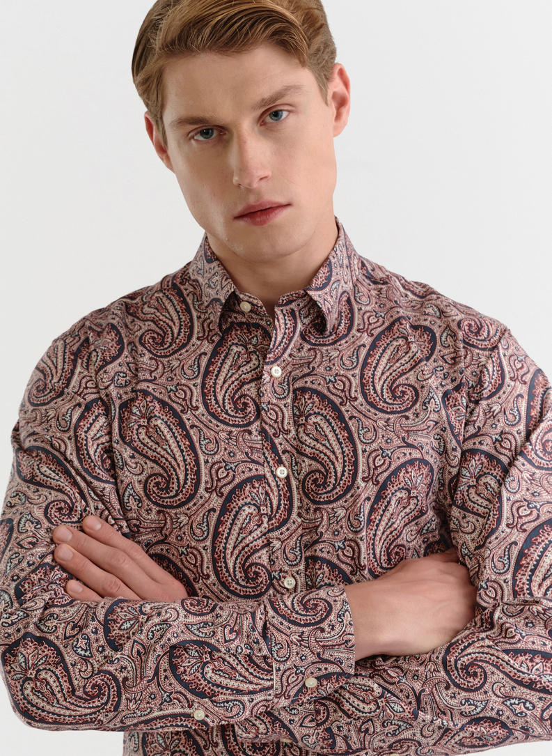 Vyšniniai vyriški marškiniai peislio raštu