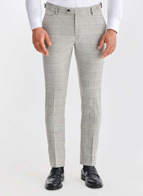 Pilkos languotos kostiuminės kelnės