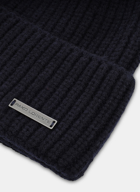 Tamsiai mėlyna vilnonė vyriška kepurė