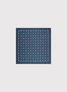 Tamsiai mėlyna raštuota kišeninė nosinaitė