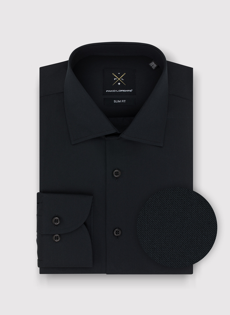 Medvilniniai juodi vyriški marškiniai