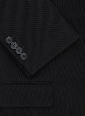 Juodas trikotažinis švarkas