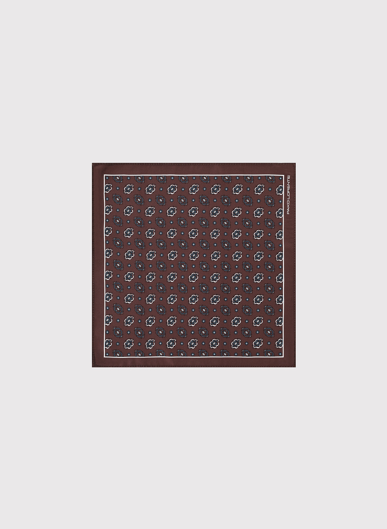 Ruda raštuota vyriška kišeninė nosinaitė