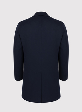 Vyriškas tamsiai mėlynas lietpaltis su vilna