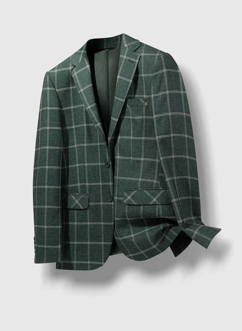 Žalias languotas vyriškas švarkas