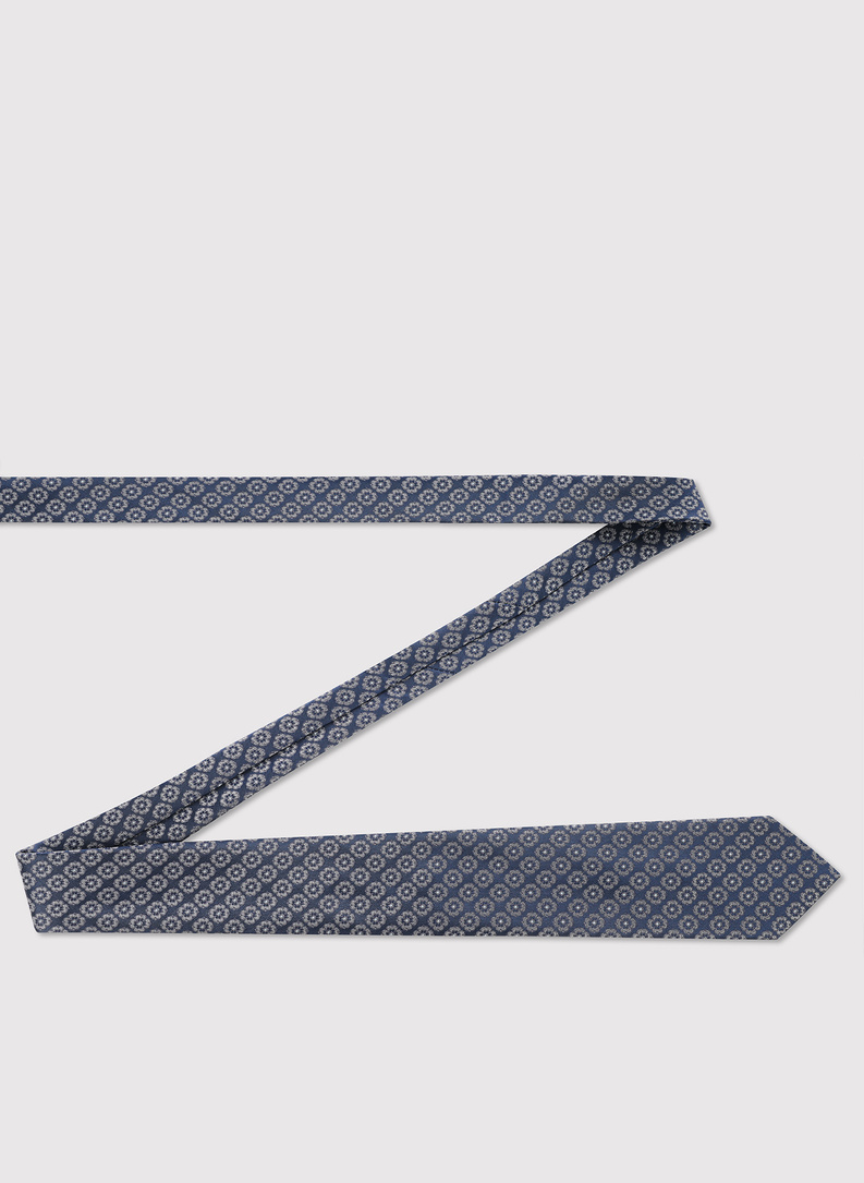 Tamsiai mėlynas gėlėtas kaklaraištis