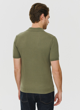 Vaflinio pynimo žali polo T marškinėliai