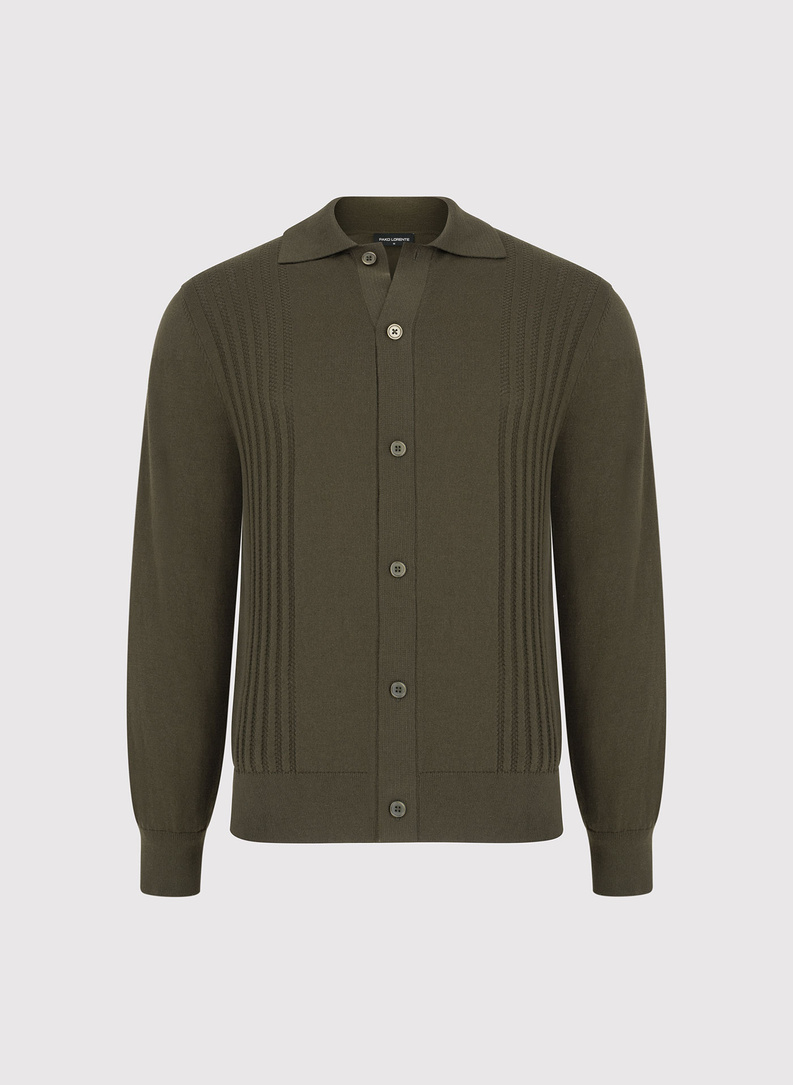 Žalios spalvos medvilninis kardiganas