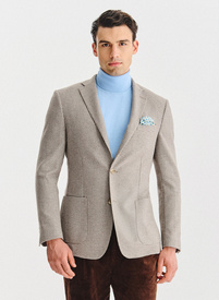 Šviesiai rudas švarkas smulkiais langeliais