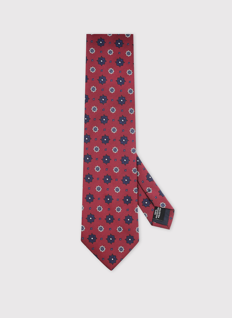 Tamsiai raudonas gėlėtas kaklaraištis