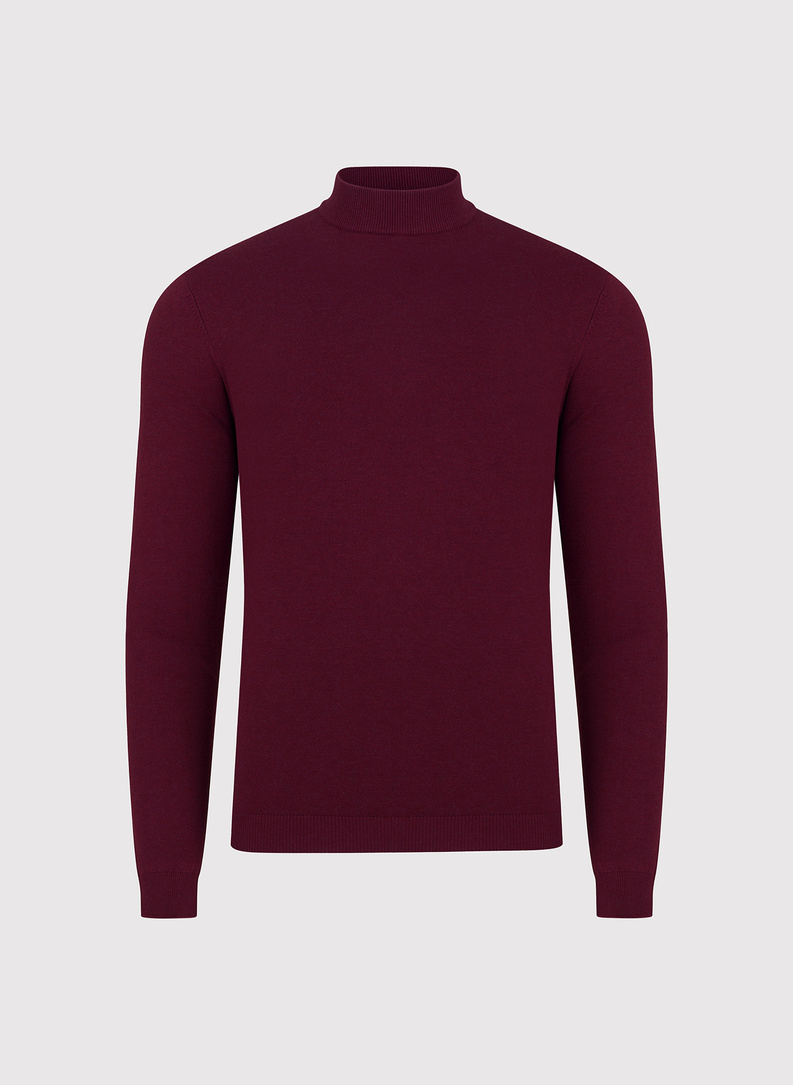 Tamsiai raudonos spalvos vyriškas pusgolfis