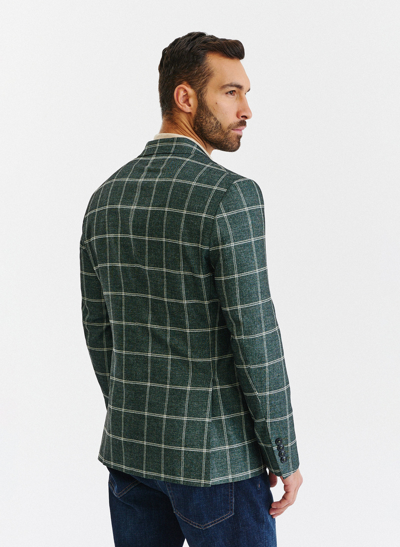 Žalias languotas vyriškas švarkas