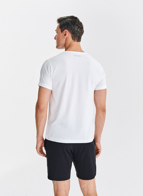 Baltai juoda vyriška pižama su medvilne