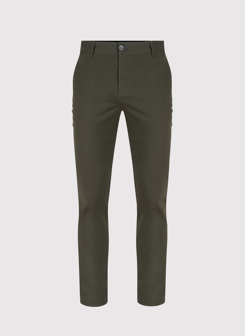 Žalios spalvos vyriškos kelnės be raštų