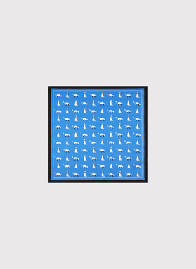 Mėlyna kišeninė nosinaitė su kačiukais