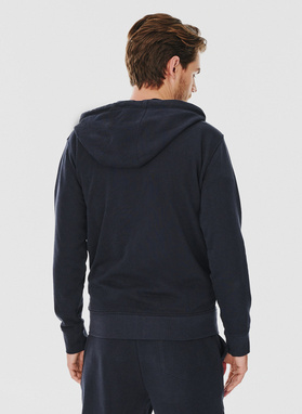 Tamsiai mėlynos spalvos sagstomas treninginis bluzonas