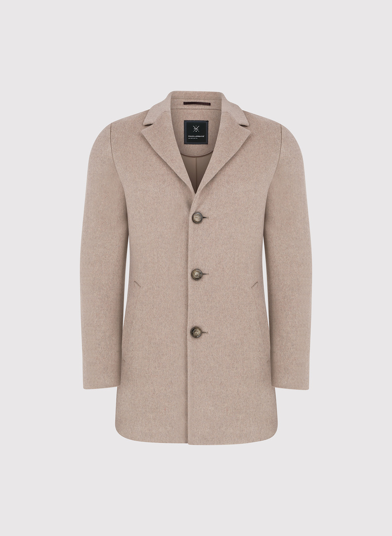 Smėlinis vyriškas lietpaltis su vilna