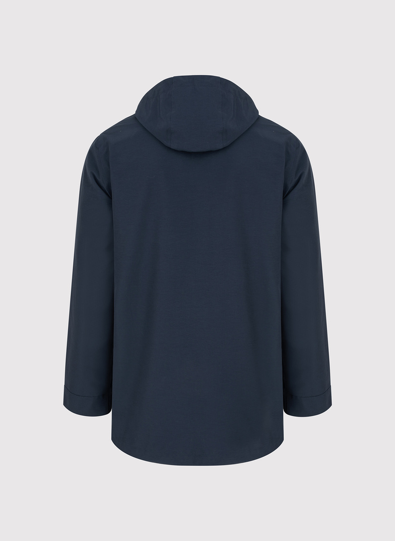  Tamsiai mėlynas švarkas su gobtuvu