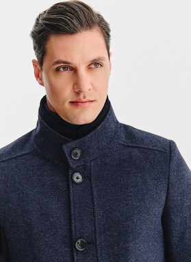 Tamsiai mėlynas vyriškas lietpaltis