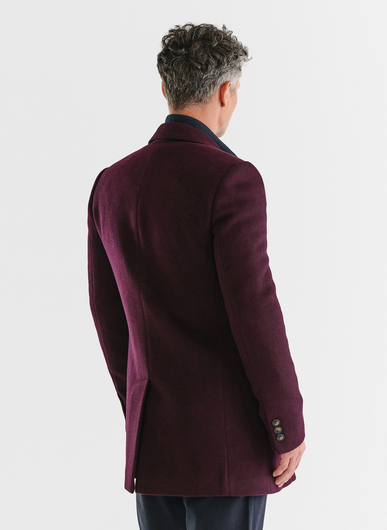 Vyšninis vyriškas lietpaltis su nusegama stačia apykakle