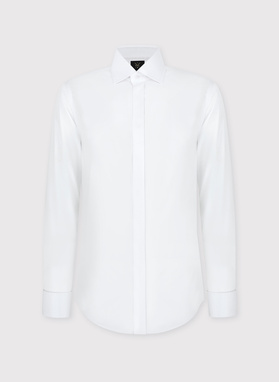 Balti vyriški marškiniai, sagstomi sąsagomis