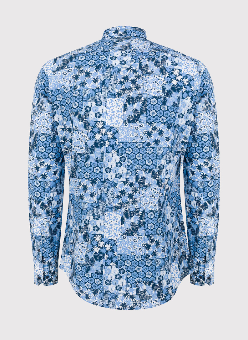 Mėlyni marškiniai Havajų raštais P23WN-1X-015-G-S