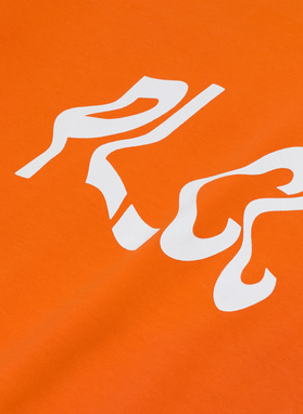 Oranžinis didelio dydžio bluzonas apvalia iškirpte C22SF-2B-001-P-0