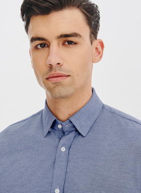 Mėlyni melanžiniai marškiniai