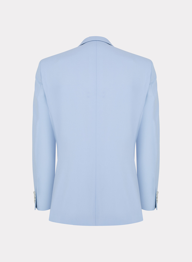 Žydras vilnonis kostiuminis švarkas