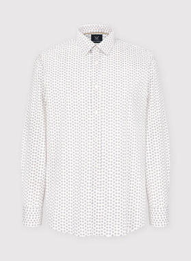 Laužytos baltos spalvos raštuoti marškiniai